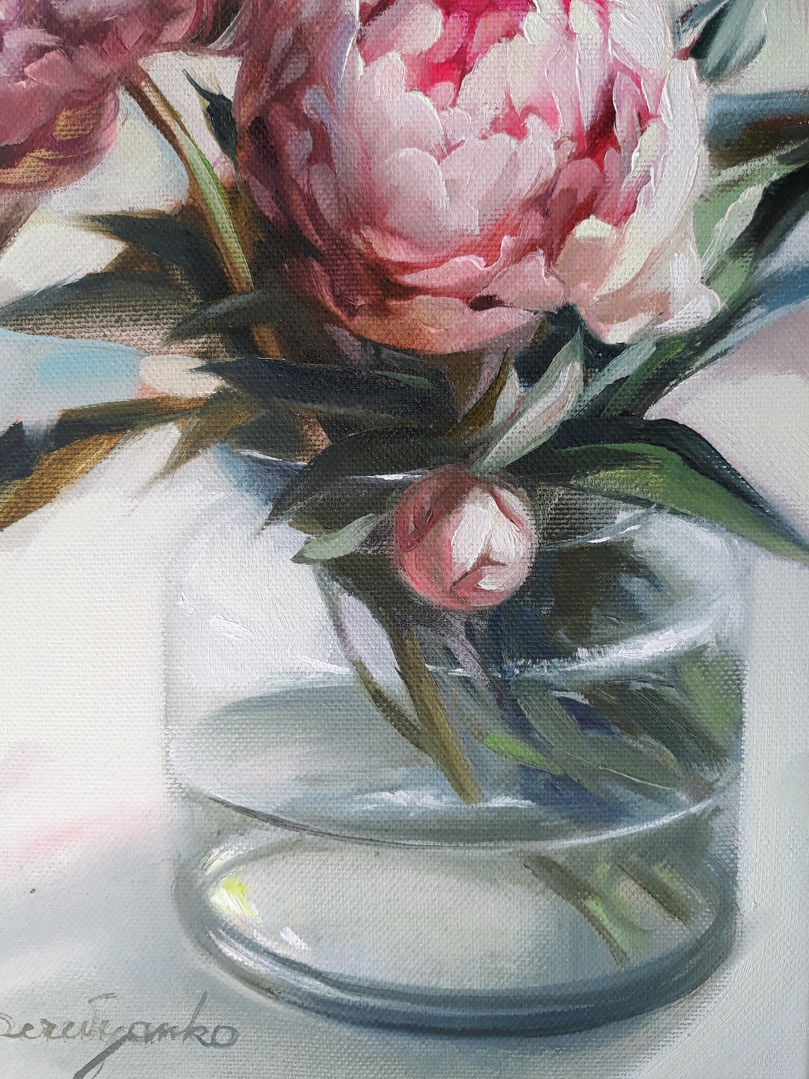 Peonies in Vase Oil Painting on Canvas Original Flowers Etsy