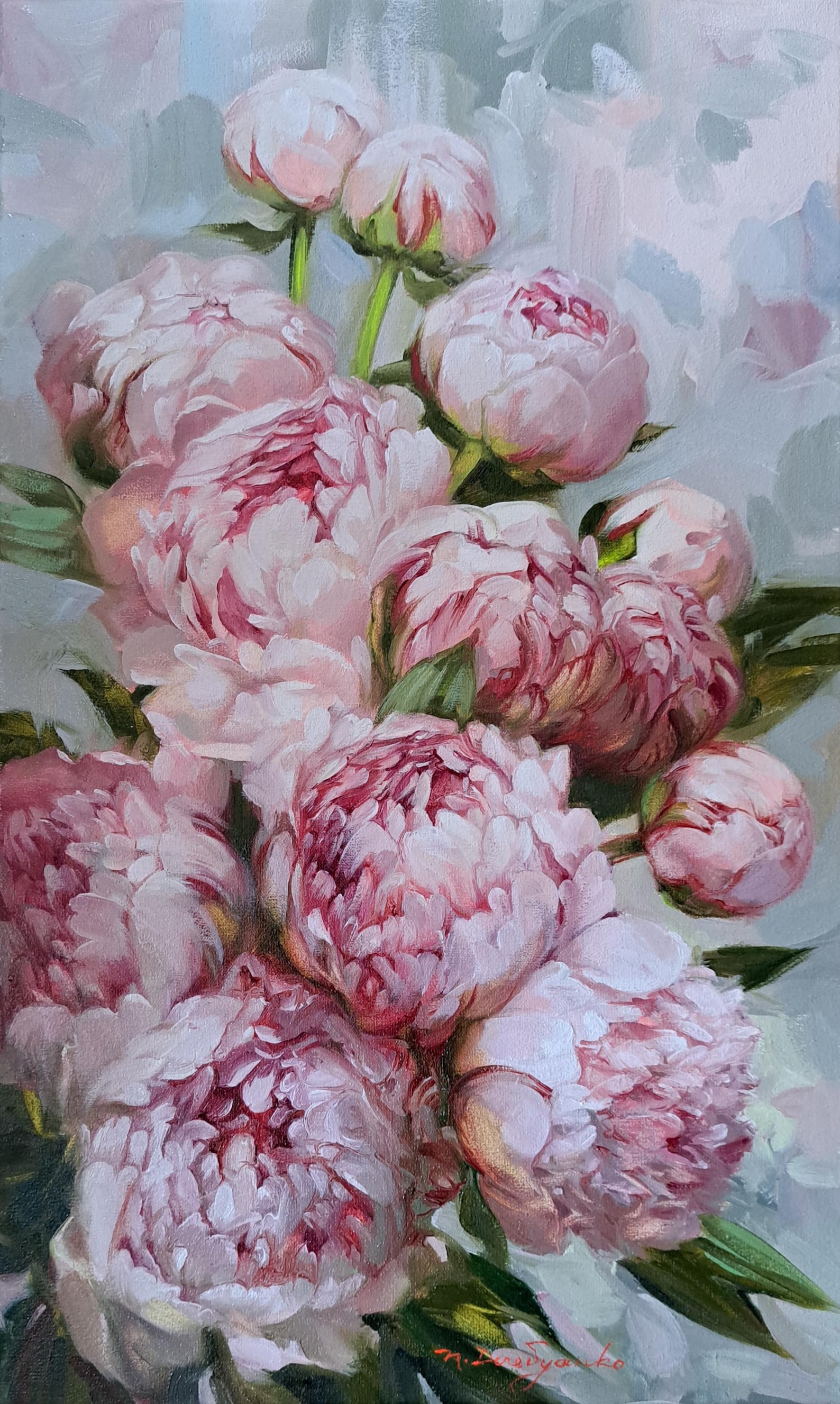 Original Peony Oil Painting on Canvas, Floral Wall Art - Etsy