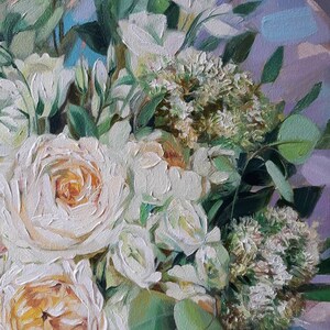Bridal Flowers Portraits Painting Canvas Original Art, Custom Wedding ...