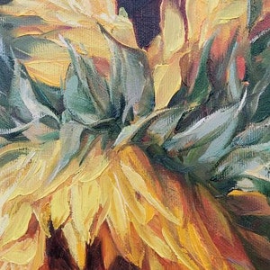Sunflowers Floral Oil Painting Original 12x12 Inch, Mom Gift From ...