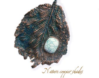 Brooch Hazel Leaf Copper – Unique Boho Style Handmade Jewelry for Mom