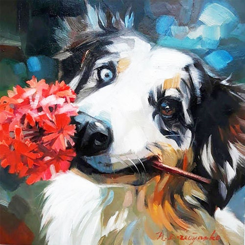キャンバスに描かれたバラの花の絵画、油絵のオリジナルの花の