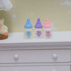 Mini doll bottle, micro doll accessories, 3&quot; dolls, 2.5” dolls, OOAK, dollhouse miniatures, tiny doll bottle, baby milk bottle, tiny things.