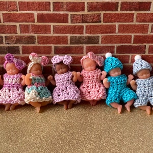 Mini baby, 2.5” dolls, tiny doll clothes, micro doll accessories, dollhouse miniatures, 1/12 scale, micro, doll not included.