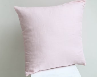 Copertine per cuscini in lino rosa chiaro, cuscini in lino, cuscino in lino fatto a mano, copertura per cuscino, Euro sham 18x18 20x20 24x24