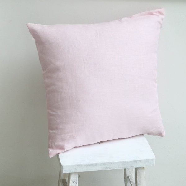 Light Pink linen Pillow Covers , Linen Throw Pillows, Handmade Linen Cushion , Cushion Cover,Euro sham 18x18 20x20 24x24