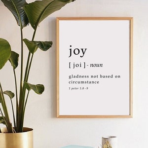 Joy, Printable Art, Joy definition, Home Decor, Happiness, Digital Print, Quotes, Digital Prints, Arts, Joy Posters, Wall Posters, Office