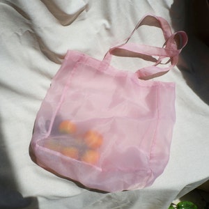 TOTE BAG, Organza tote bag, Travel Bag, Pink Color, Fashion Tote Bag, Trend, Invisible Tote Bags
