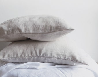 Handmade Linen Pillow Cover, Decorative Cushion Covers, Soft Throw Linen Pillows, Living room Sofa Decor