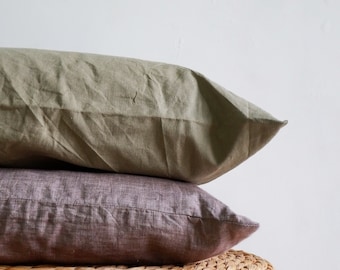 Sage Green Linen Pillow Covers, Linen Throw Pillows, Handmade Linen Cushions, Cushion Cover,  Euro Sham, 18x18 20x20 24x24