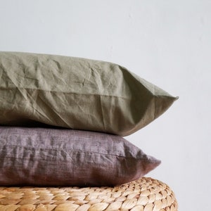 Sage Green Linen Pillow Covers, Linen Throw Pillows, Handmade Linen Cushions, Cushion Cover,  Euro Sham, 18x18 20x20 24x24