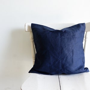 Navy linen Pillow Covers , Linen Throw Pillows, Navy Linen Cushions , Cushion Covers,  Euro sham 18x18 20x20 24x24
