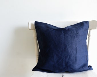 Navy linen Pillow Covers , Linen Throw Pillows, Navy Linen Cushions , Cushion Covers,  Euro sham 18x18 20x20 24x24