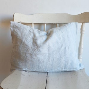 Light Blue/ Baby Blue pillow, Decorative Pillow Cover, Linen Cushion Cover, Natural linen, Linen Pillows, Square or Lumbar pillow sizes