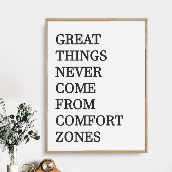 Meaningful Quote Digital Prints, Great things never come easy, Wall Decor poster, Wall Art Prints