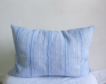 Striped Linen Pillow Covers , Handmade Linen Cushions , Cushion Covers, 18x18 20x20 26x26, Lumbar pillow sizes