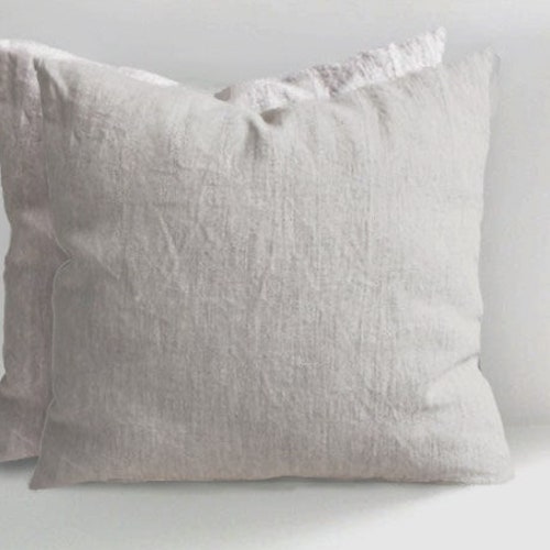 Set of TWO Linen Cushion Cover 26x26 18x18 Throw Pillows Etsy