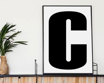 Printable Art - Printable Wall Art - Letter C - Name Initials - Letter Prints - Inspiration Print - letter C print - Letter Print