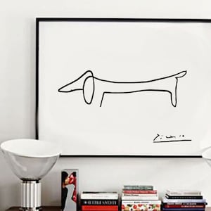 Picasso Dog Sketch, Printable Art, Home Decor, Wall Poster, Dog Prints, Picasso&#39;s dog, Pablo Picasso Sketch Prints