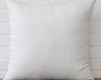 White Linen Pillow Cover, Linen Decorative Throw Pillows, White Cushions for Sofa Decor, Handmade