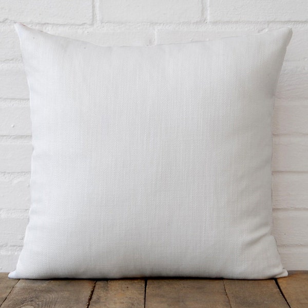 Housse de coussin en lin blanc, coussins décoratifs en lin, coussins blancs pour décoration de canapé, faits main