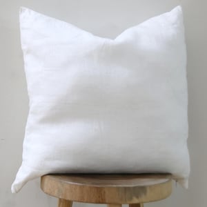 White Washed Linen Pillow Cover, Set of White Linen Decor Pillows, White Throw Pillows, Sizes 18x18, 20x20, 26x26