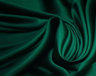 100% Vietnamese Mulberry Silk, Emerald Mulberry Silk, Pure Satin Silk, Width 45in, 115 cm, Real Mulberry Silk. Best Silk, 19mm silk
