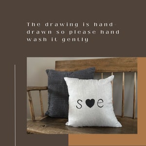 Lines pillow Stripes pillow Hand Drawn Linen Pillow Cover Decorative Pillow Cover Cushions Natural linen Linen Pillows image 2