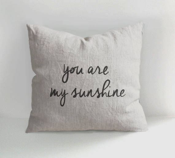 You Are My Sunshine 100 Hand Drawn Linen Pillow Decorative Etsy