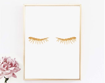 Eyes closed   - Bedroom Decor  - Golden Print - Home Decor - Printable Art - Motivational Print  - Inspirational Print - Custom Size