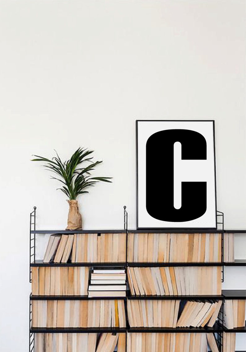 Printable Art Printable Wall Art Letter C Name Initials Letter Prints Inspiration Print letter C print Letter Print image 1