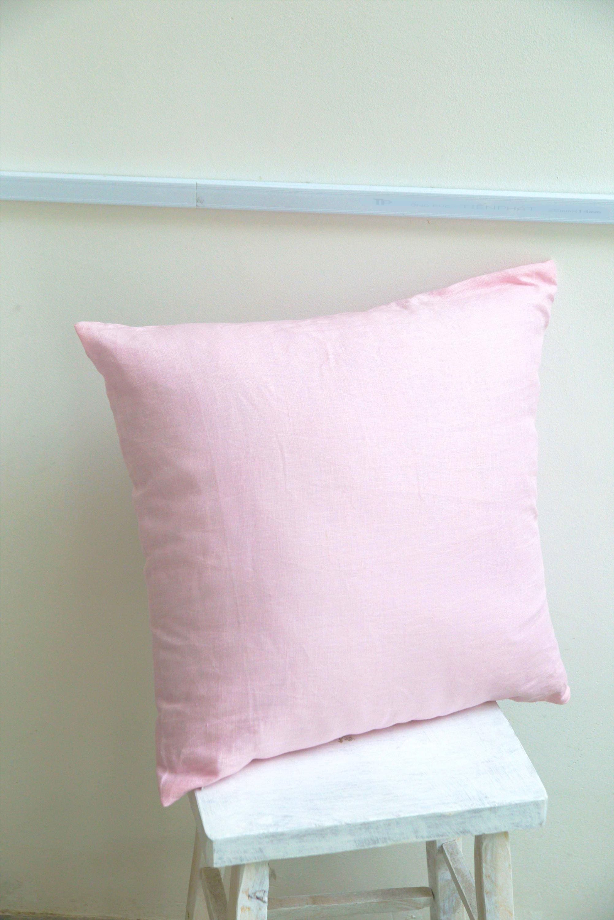 Light Pink linen Pillow Covers , Linen Throw Pillows, Handmade Linen Cushion , Cushion Cover,Euro sham 18x18 20x20 24x24