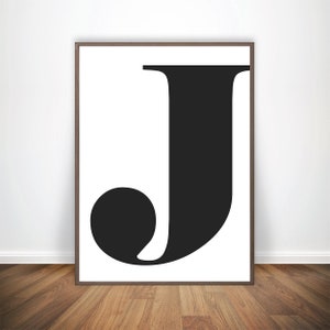 Láminas decorativas para pared, letra J, iniciales de nombres