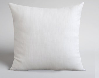 Home Decor White Throw Pillows, White Linen Square Pillow Cases, Cushions, Handmade decorative Pillows, Euro Shams, Natural Linen Cushions