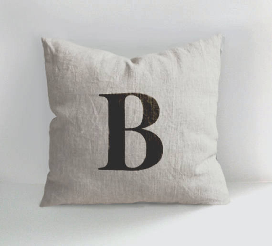 Letters Pillows Letter B Pillow Cover Customized Name Etsy