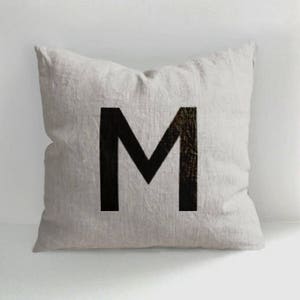 Letter N pillow cover Letters Name M Pillow letter M Pillow Handmade White