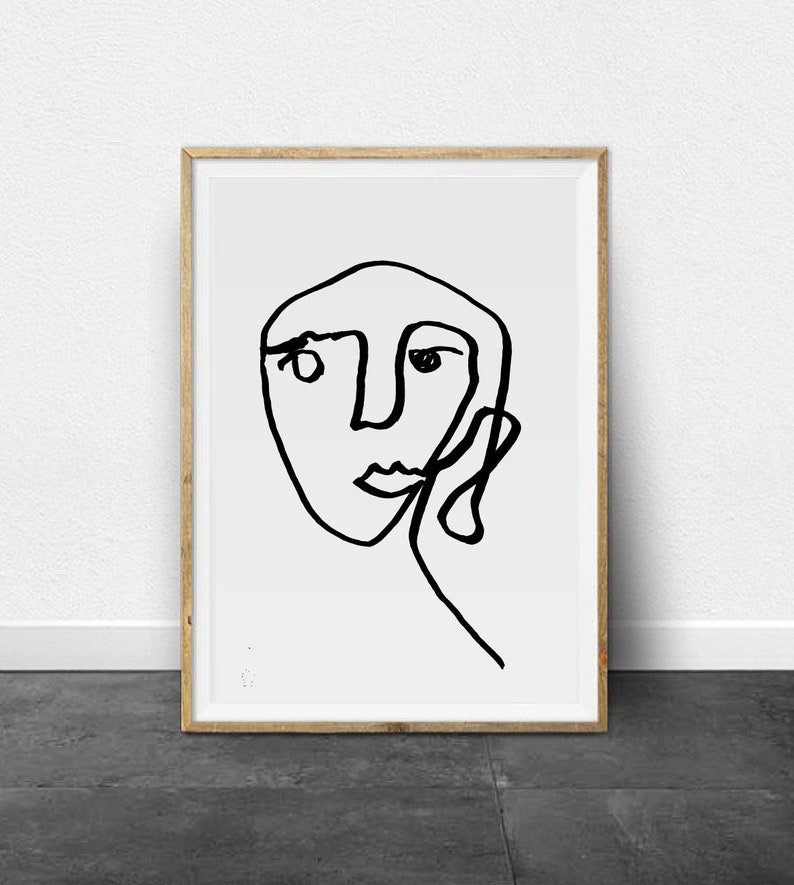 Face Sketch Print Abstract Sketch Bedroom Decor Home Decor Printable Art Face Sketch Wall Prints Digital Prints Home Decor