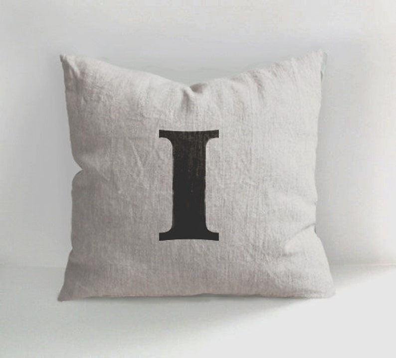 Letter Pillow Cover Letter I Name Initial Pillow Linen Etsy