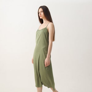 Simple midi slip silk dress