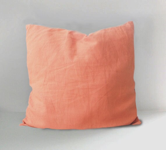 Sale Blunt Orange Linen Pillow Covers Handmade Pillows Etsy