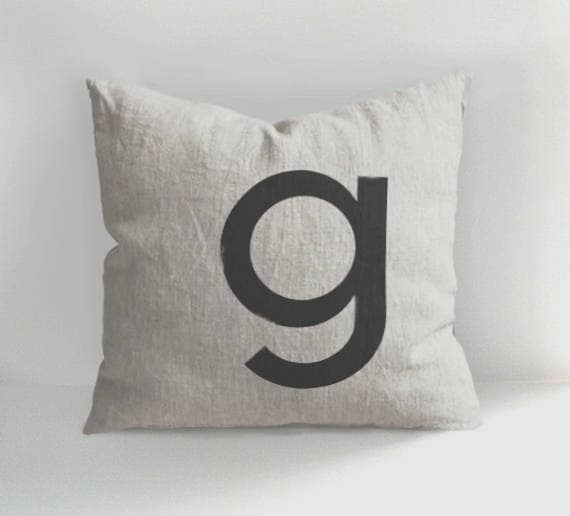 Sale Letter G Pillow Cover Customized Name Initial Pillow Etsy