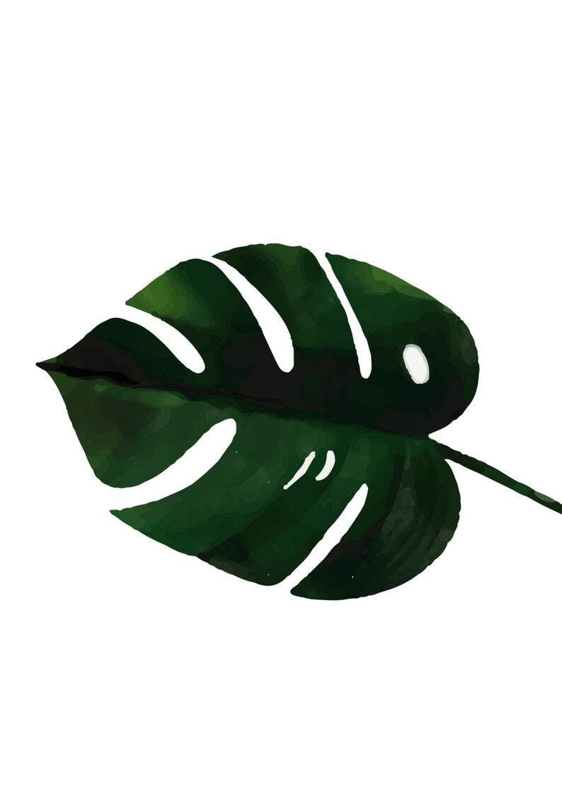 Monstera leaf print Printable Art Banana leaf print Etsy