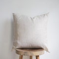 Handmade Decor Undyed Linen Throw Pillow Covers , Natural Color Linen Cushion Covers, 18x18 20x20 24x24 inches