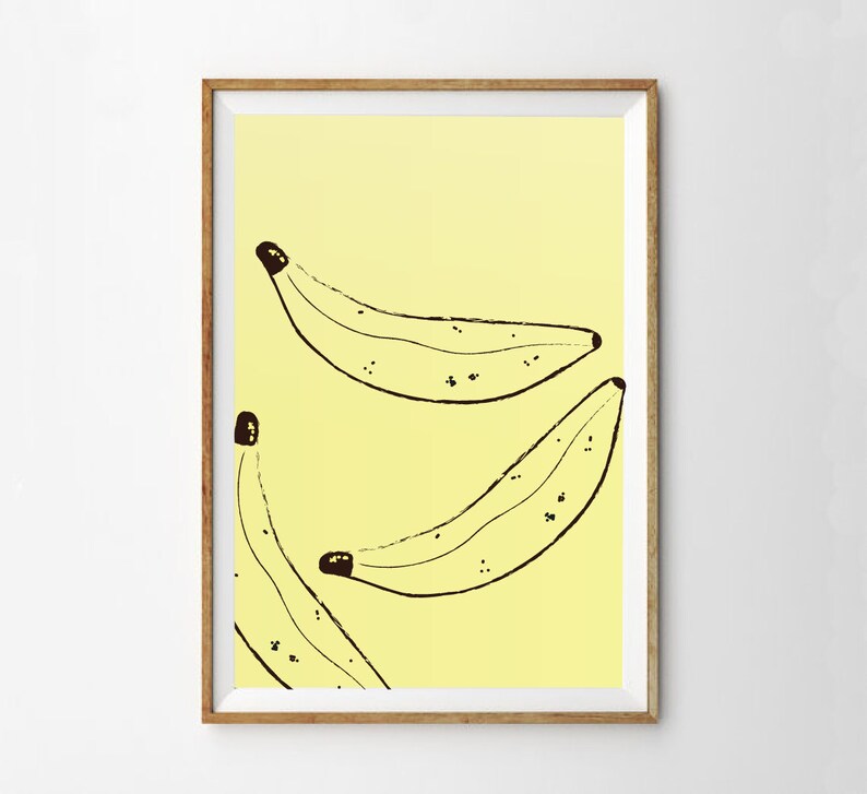 Banana Print Bananas Wall Decor Home Decor Fruit Etsy