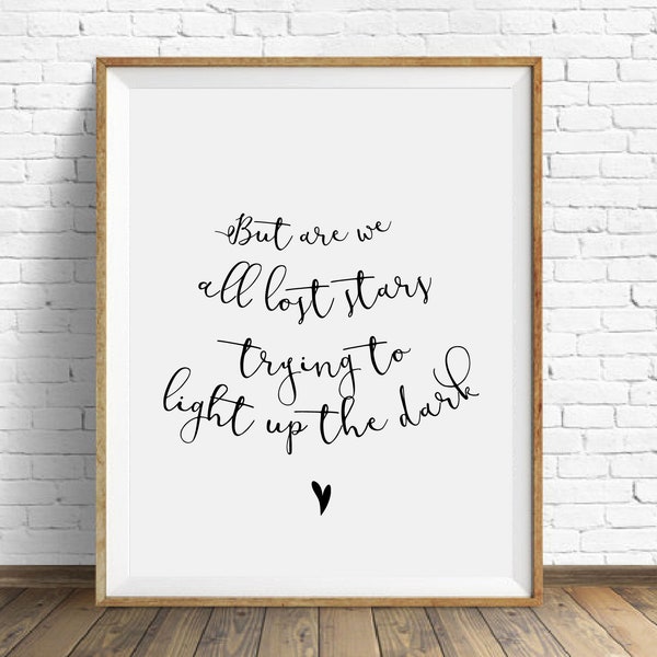 Lost stars, Adam Levine Lyric Decor , Home Decor, Typography, Inspiration Prints, Motivation Arts, Lyrics Prints, Song Arts, Lyric, Star