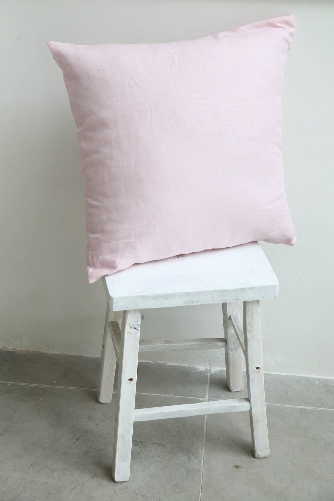 Light Pink Linen Pillow Covers , Linen Throw Pillows, Handmade Linen