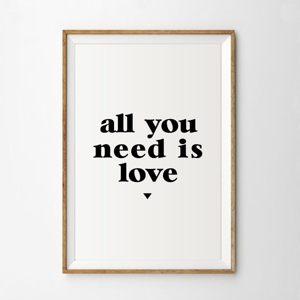 All you need is love, Printable Arts, Motivational Quotes, Love Posters, love prints, Digital Prints, for Her, Love posters, heart prints