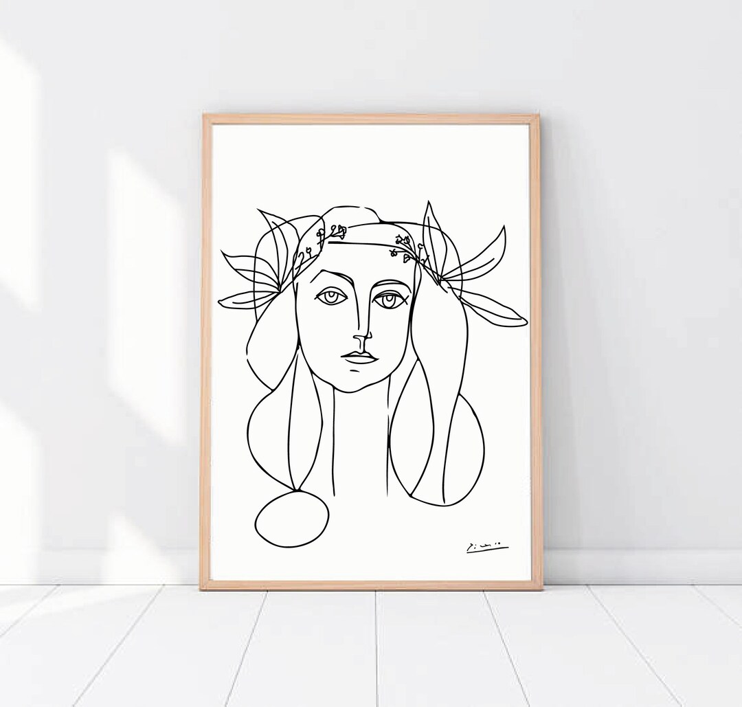 Girl Peace Picasso Sketch Peace Sketch Girl Sketch Wall - Etsy