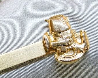 Figural Craftsman Router Vintage Tie Clip; Gold-Tone Sears Advertising