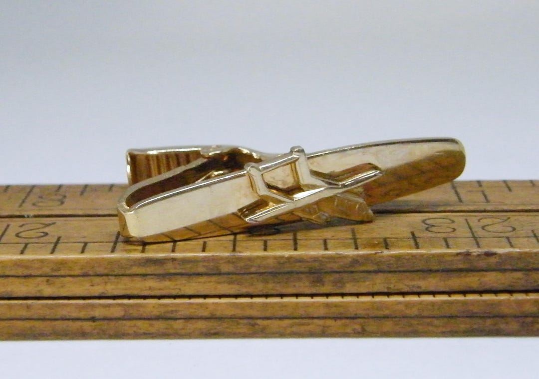 Retro Gold Rudder Vintage Twin Rudder Airplane Gold-tone Tie Clip Perfect Men's or Women ...
